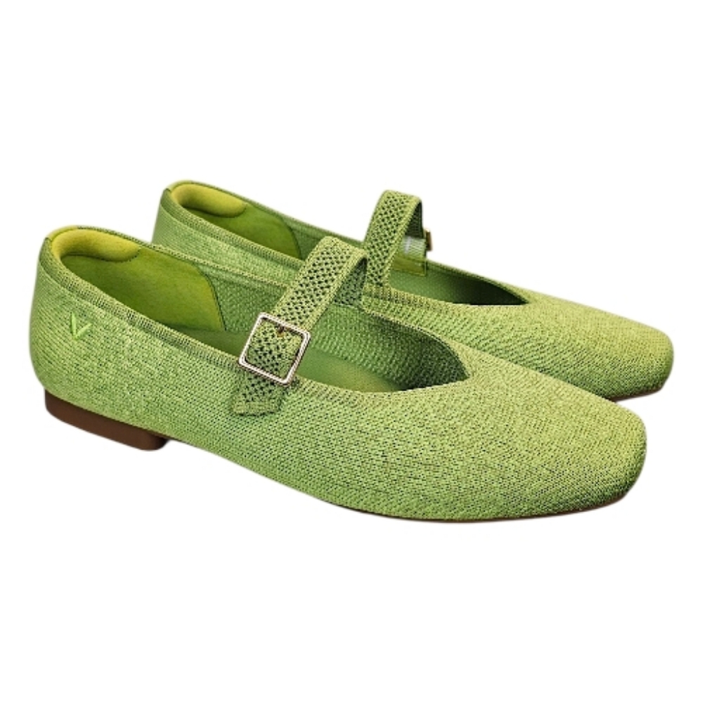 NWOT Vivaia Margot Pistachio Ombre Square Toe Mary Jane Flats Sz 37 Balletcore - Picture 5 of 15